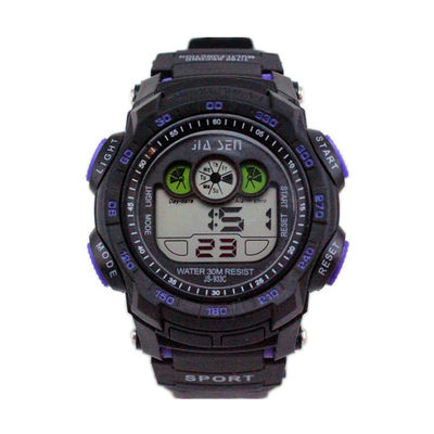 Relógios de homens Multifunction de Digitas do esporte preto simples 3 ATM impermeáveis