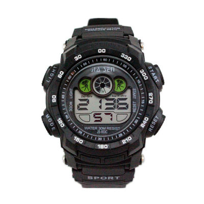 Relógios de homens Multifunction de Digitas do esporte preto simples 3 ATM impermeáveis