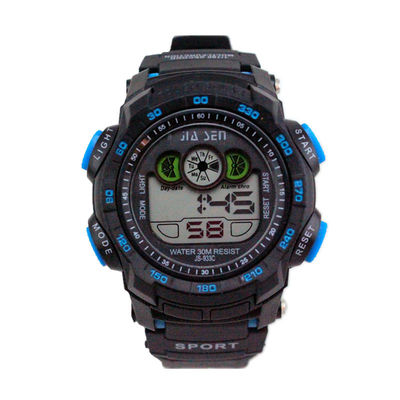 Relógios de homens Multifunction de Digitas do esporte preto simples 3 ATM impermeáveis