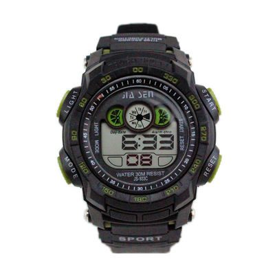 Relógios de homens Multifunction de Digitas do esporte preto simples 3 ATM impermeáveis