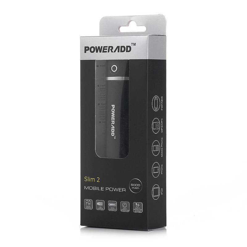 ท่อกลมบาง Portable Power Bank 5000mAh สำหรับ Samsung Galaxy S5 LG G3