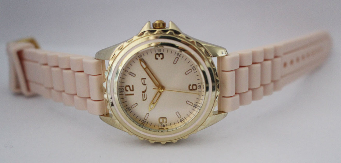 Orologio bianco resistente per le ragazze, LOGO del quarzo del silicone del modello del quadrante dell'acqua su misura sul quadrante