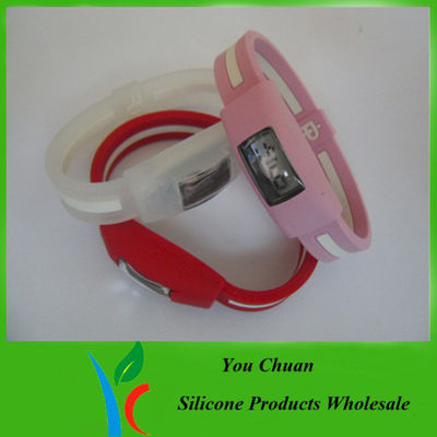 Silkscreen printed and pantone color silicon wristband watches With Logo printed