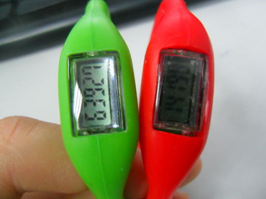 Promotional Silicone Rubber Wristband Pedometer Watch, Multifunction Movement Silicone Wristband Watch