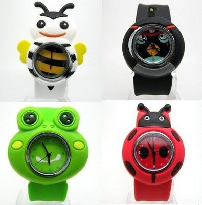 Kids Cartoon animal Slap 3D Quartz Watch Silicone Wristband Watch