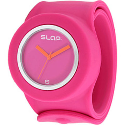 Yellow Pink Girls Silicone Wristband Watch , OEM Rubber Watch