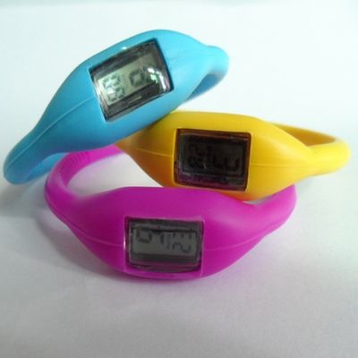 Black Silicone Wristband Watch Band Sport Wrist Watch For Camping / Hiking