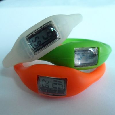 Black Silicone Wristband Watch Band Sport Wrist Watch For Camping / Hiking