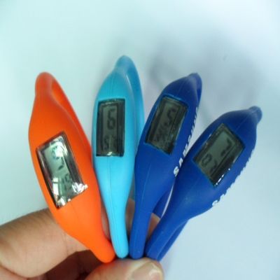 White / Blue Silicone Wristband Watch , Sports Quartz Wrist Watch With Adjustable Time Knob