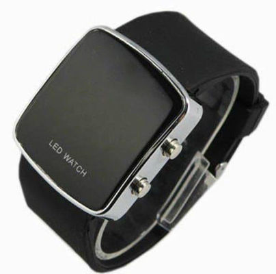 Popular Ladies Watch Silicone Wristband Watch , Red Silicon Led Watch