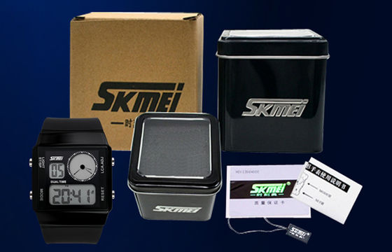 Unisex Double Time Analog Digital Watch Dual Time With 5 Colors Backlights