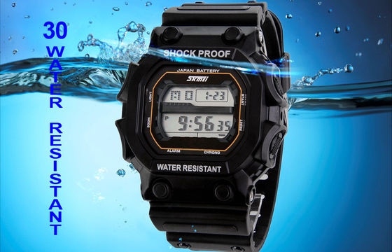 Skmei Square Sport Digital Watch EL Backlight Mens Buckle Watches