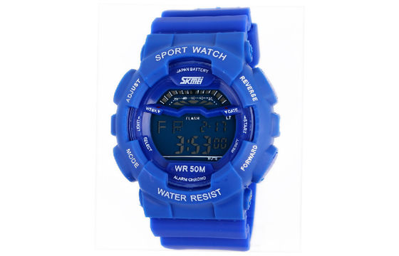Teenagers Multifunction Digital Watch , Hourly Chime LCD Wristwatch