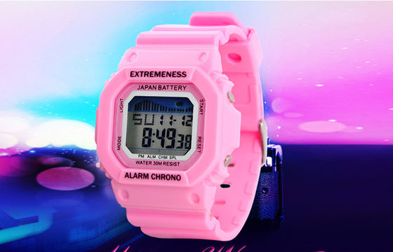 Elegant Ladies White Digital Watch ABS Case 12 / 24 hr Wrist Watches