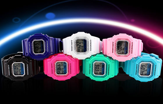 Elegant Ladies White Digital Watch ABS Case 12 / 24 hr Wrist Watches