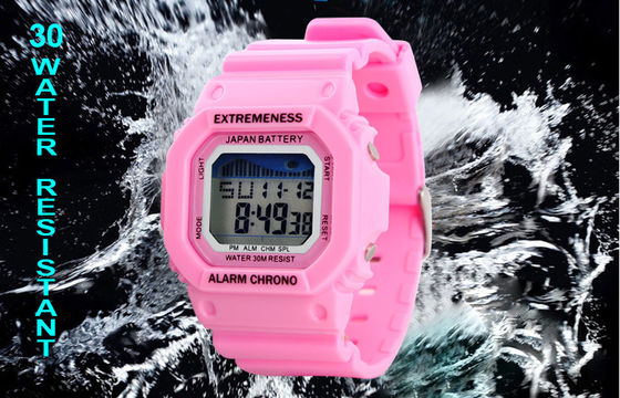 Elegant Ladies White Digital Watch ABS Case 12 / 24 hr Wrist Watches