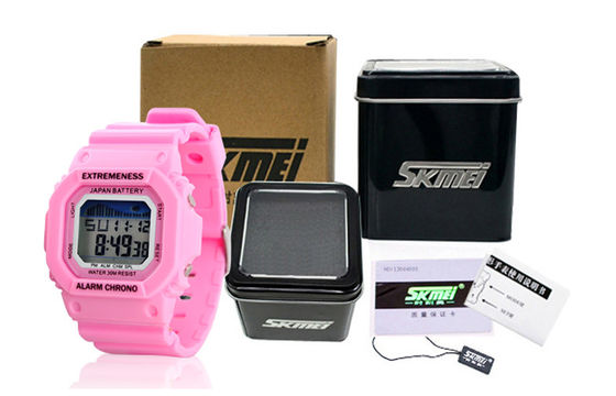 Elegant Ladies White Digital Watch ABS Case 12 / 24 hr Wrist Watches