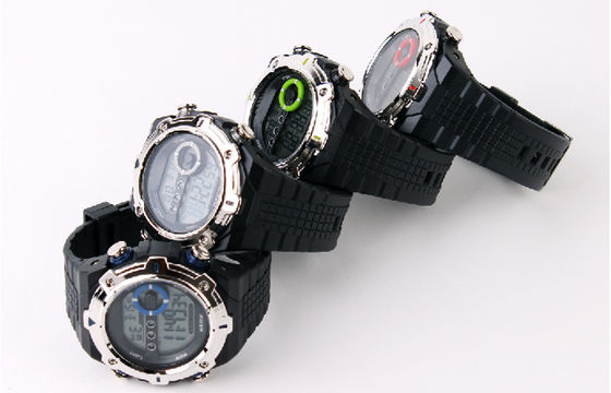 Large Face Digital Watch Hourly Chime PU Electronic Watches For Man