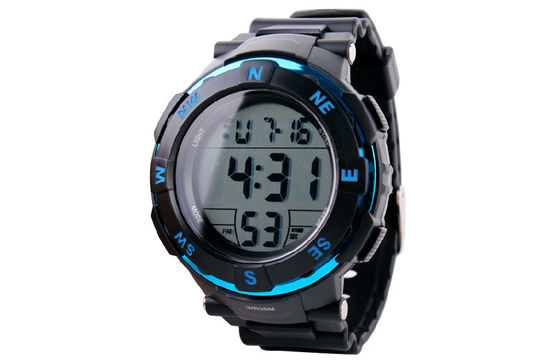 Black Waterproof Multifunction Digital Watch Daily Alarm Large LCD Display