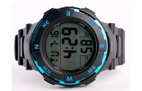 Black Waterproof Multifunction Digital Watch Daily Alarm Large LCD Display