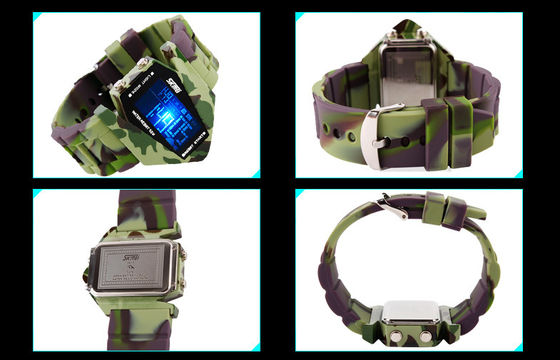 Multifunction Digital Watch Unisex EL Backlight 3 ATM Military Wristwatch