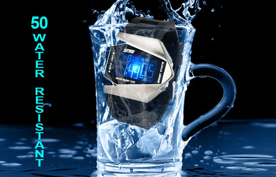 Multifunction Digital Watch Unisex EL Backlight 3 ATM Military Wristwatch