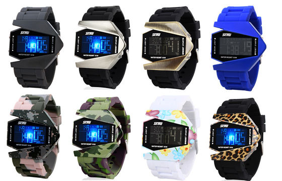 Multifunction Digital Watch Unisex EL Backlight 3 ATM Military Wristwatch