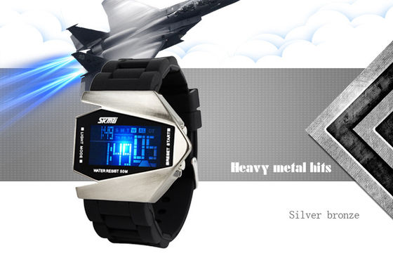 Multifunction Digital Watch Unisex EL Backlight 3 ATM Military Wristwatch