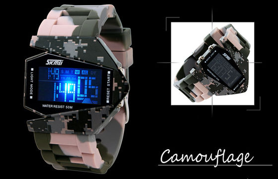Multifunction Digital Watch Unisex EL Backlight 3 ATM Military Wristwatch
