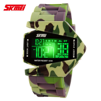 Colorful Camouflage Multifunction Digital Watch , 50m Water Resistant