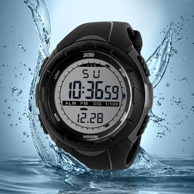 Charming Multifunction Digital Watch Water Resistant , Big Face Watch