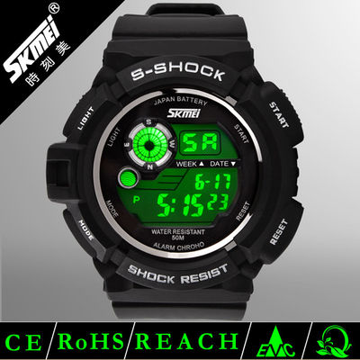 Men Multifunction Digital Watch With El Backlight Hourly Chime