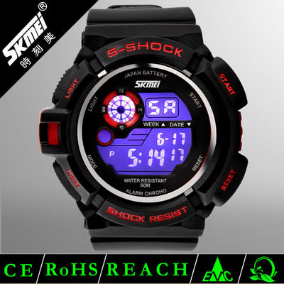 Men Multifunction Digital Watch With El Backlight Hourly Chime