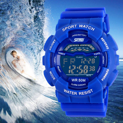 LCD Display Multifunction Digital Watch With ABS Plastic Case
