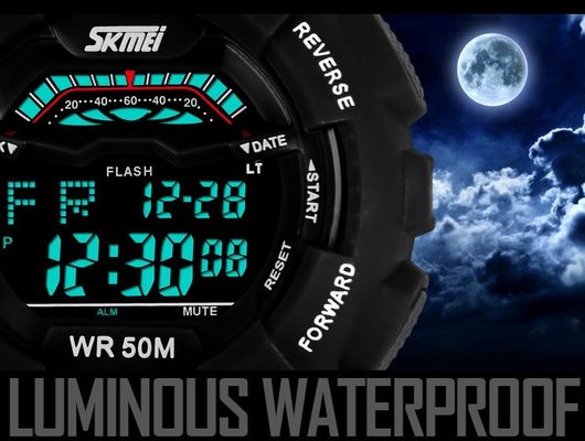 LCD Display Multifunction Digital Watch With ABS Plastic Case