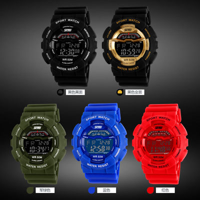LCD Display Multifunction Digital Watch With ABS Plastic Case