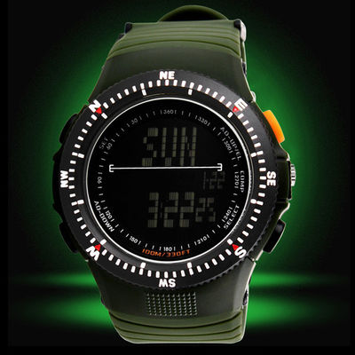Black LCD Multifunction Digital Watch With EL Back Light