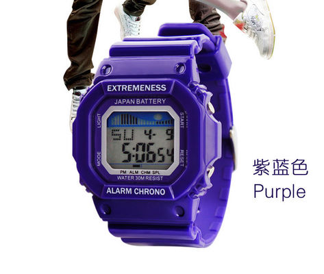 Pink Multifunction Digital Watch For Kids , 12H / 24H Formats