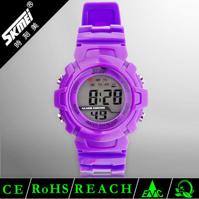 LCD Sport Multifunction Digital Watch Use PU Plastic Strap Waterproof