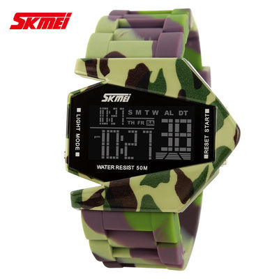 Skmei Brand Airplane Camo Multifunction Digital Watch In Stock