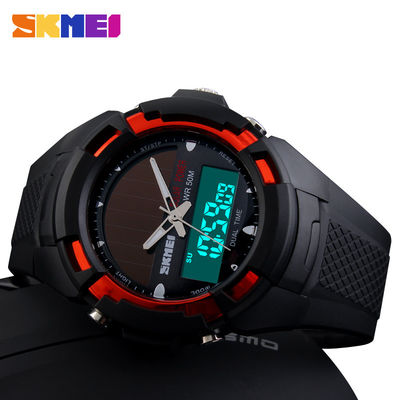 Dual Time Solar Power Outdoor Sport Digital Quartz Shock Watches