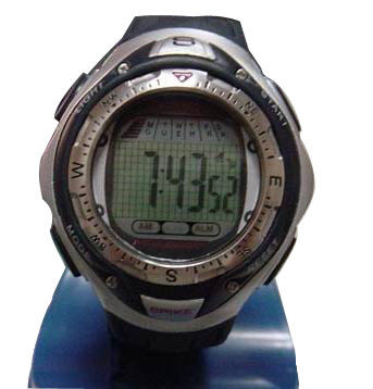 Unisex PU LCD Sport Watch Daily Alarm Multifunction Wristwatch