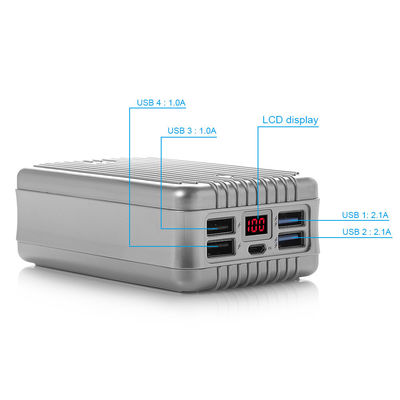 Large Capacity 24000MAH portable power bank 4-Port for Ipad / Laptop / Iphone