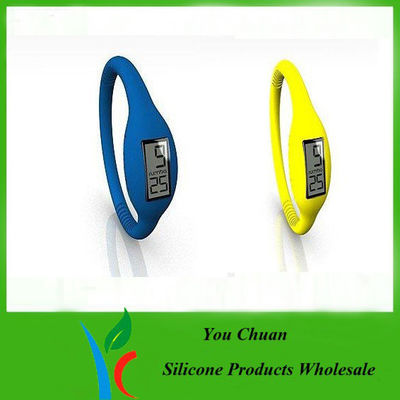 Red / tím Sport Silicon Pedometer Xem Với màn hình LCD cho các em gái / trai