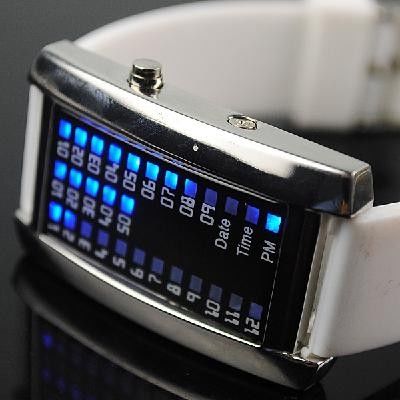 29 flash Blue LED kỹ thuật số thể thao Xem trắng thời trang mới của nam giới phụ nữ
